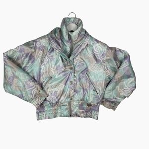 Vintage Fera Skiwear Paisley Puffer Jacket Thermore Insulated Womens Size 6